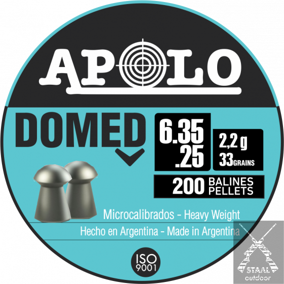 Apolo Domed 6,35mm (.25) 33 Grain