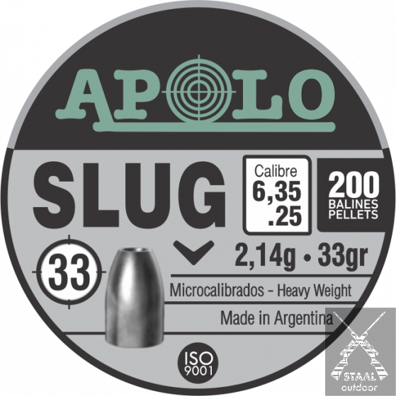 Apolo Slug 6,35mm (.25) 33 Grain
